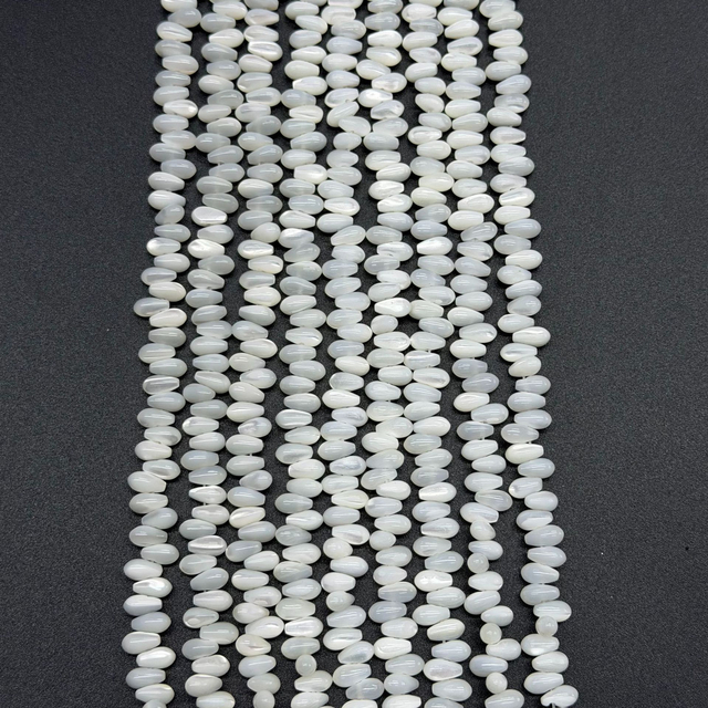 Natural Mother of pearl drop shape necklace round drop small beans white shell for women bracelet making fashion jewelry using