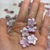 Natural Mother of pearl flower shape cutting women pendant design fashion yellow shell necklace design using colorful cabochon 