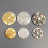 Natural Mother of pearl round cabochon design cutting for jewelry inlay making round snow design embossment black shell 
