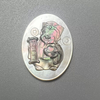 Natural Mother of pearl image cutting pendant black shell icons women jewelry oval shape inlay making embossment design 