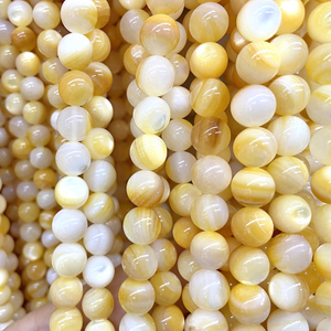 Natural Mother of pearl ball shape design necklace design for women jewelry making yellow shell bracelet design chain design