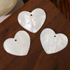 Natural Mother of pearl heart shape pendant design river shell flat face carving jewelry parts making big size heart parts white 