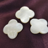 Natural Mother of pearl clover cabochon shape earring design inlay making women jewelry necklace bombe carving rings women 