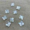 Natural Mother of pearl clover shape face cutting rings cabochon making women jewelry inlay design earring parts flower cutting