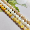 Natural Mother of pearl ball necklace for women chain design round shape yellow shell bracelet making DIY fashion design lady
