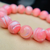 Natural Mother of pearl pink bracelet women jewelry fashion design big ball cabochon chain making red color earrings design 