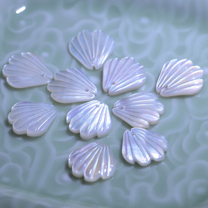 Natural Mother of pearl shell shape design cabochon flower earring making inlay jewelry white shell face cutting clover shape