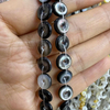 Natural Mother of pearl circle shape design round cabochon small beads necklace for jewelry making pendant design black shell