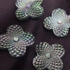 Natural Mother of pearl jewelry inlay design making flower black shell cabochon cutting face carving for pendant for earring design
