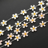 Natural Mother of pearl flower carving for jewelry necklace design using double face beads white shell women chain design fashion