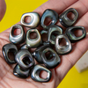 Natural Mother of pearl bigger pendant small cabochon bombe shape women jewelry design double face black shell beans 