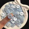 Natural Mother of pearl button shape cutting for cloth making small beans cabochon design jewelry parts blue color round disco 