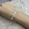 Natural Mother of pearl clover shape cutting bracelet design making small things white shell for chain women necklace flower