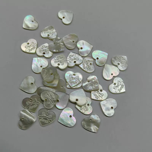 Natural Mother of pearl logo cutting shape round beans for necklace making face carving small things women jewelry DIY laser