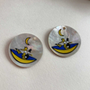 Natural Mother of pearl round shape pendant making image design for women jewelry DIY small cabochon pretty things for girl