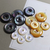 Natural Mother of pearl circle shape cutting round pendant black shell women bracelet DIY using disco design small beans for girl