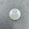 Natural Mother of pearl jesus design cutting oval shape cabochon carmo image for women pendant inlay making guadalupe design