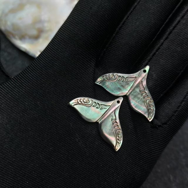 Natural Mother of pearl fish tail shape cutting black shell small beans design women jewelry bracelet making pretty things using 