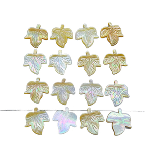 Natural Mother of pearl leaf shape cutting yellow color for earrings making DIY women necklace small leaf shape small beans 