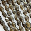 Natural Mother of pearl oval shape cutting cabochon smoky quartz fce cutting for rings inlay making women jewelry gray crystal beans