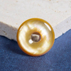 Natural Mother of pearl circle shape cutting for pendant making design yellow shell disco design small beans women jewelry 