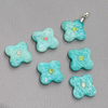 Natural Mother of pearl clover shape cutting for pendant design face carving Amethyst crystal lapis stone for bracelet cabochon 