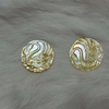 Natural Mother of pearl image cutting pendant design butterfly design round cabochon yellow shell embossment making animal 