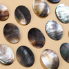 Natural Mother of pearl oval shape cutting big size for pendant jewelry making plain for DIY brown color bracelet design making 