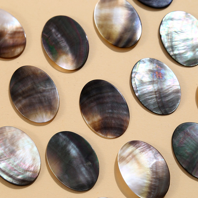 Natural Mother of pearl oval shape cutting big size for pendant jewelry making plain for DIY brown color bracelet design making 