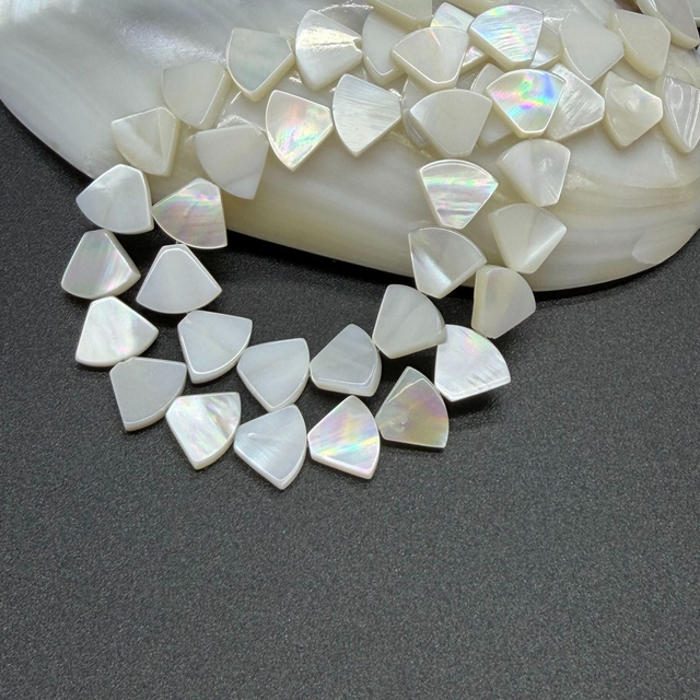 Natural Mother of pearl necklace design making round shape plain face white shell jewelry parts for rectangle shape for chain 