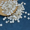 Natural Mother of pearl flower cutting double side chain parts small beads clover shape bracetet making women jewelry DIY