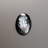 Natural Mother of pearl oval cabochon image cutting for pendant design inlay making high thickness black shell women jewelry 