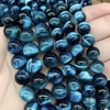 Natural Mother of pearl necklace women jewelry blue tiger eyes stone beans round ball bracelet making design for DIY small size