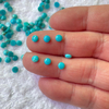 Natural Mother of pearl round shape carving small beans blue turquoise earrings design making jewelry inlay necklace cabochon 
