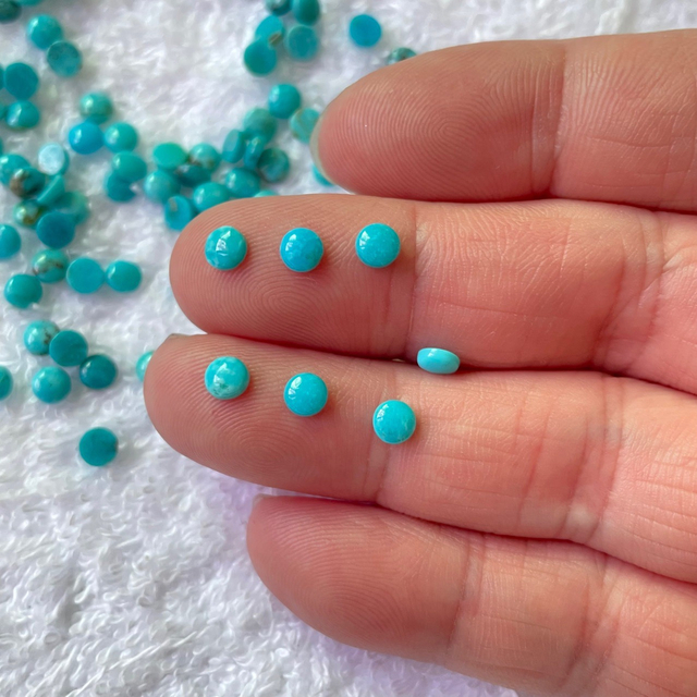 Natural Mother of pearl round shape carving small beans blue turquoise earrings design making jewelry inlay necklace cabochon 
