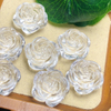 Natural Mother of pearl flower shape cutting for rings making white crystal rose small beans earrings design women jewelry making