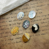 Natural Mother of pearl necklace oval shape carving pendant for women jewelry image design embossment face flower design