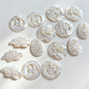 Natural Mother of pearl hollow design cutting drop shape earrings embossment design big pendant round shape animal shape 