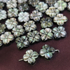 Natural Mother of pearl flower shape cutting jewelry beads for necklace design making women jewelry black shell black cabochon 