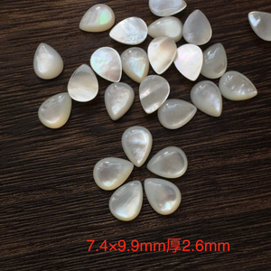 Natural Mother of pearl drop cabochon carving inlay design making bombe shape small size earring design white shell bracelet 