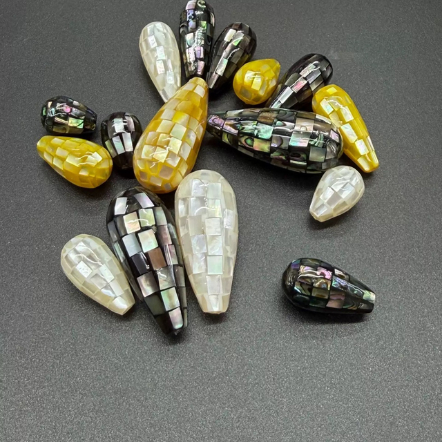 Natural Mother of pearl drop design abalone shell for chain women jewelry earring design making cabochon shape necklace DIY