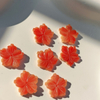 Natural Mother of pearl orange color shell flower cutting necklace design making women jewelry beads parts bracelet design