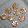 Natural Mother of pearl flower design cutting for earring yellow flower handmade pendant making small beads parts necklace 
