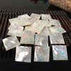 Natural Mother of pearl square shape carving disc design white shell thin thickness double flat face pendant using rectangle 