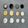 Natural Mother of pearl oval pendant design embossment cutting icons cabochon jewelry inlay design making black shell image