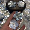 Natural Mother of pearl flower cutting earring design making big flower pendant using for bracelet women jewelry necklace making 
