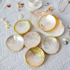 Natural Mother of pearl plate shape cutting for lady salad using bowl design fruits plate beauty making jewelry design colorful
