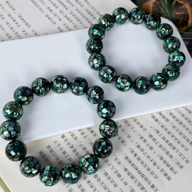 Natural Mother of pearl abalone shell ball bracelet for women jewelry making beads necklace fashion design round cutting 
