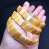 Natural Mother of pearl cabochon carving shape square yellow shell bracelet for women jewelry beads fashion design rings 