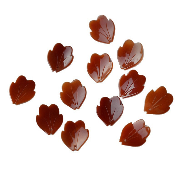 Natural Mother of pearl red leaf design earring making women jewelry DIY red conch shell handmade cutting beads small pendant